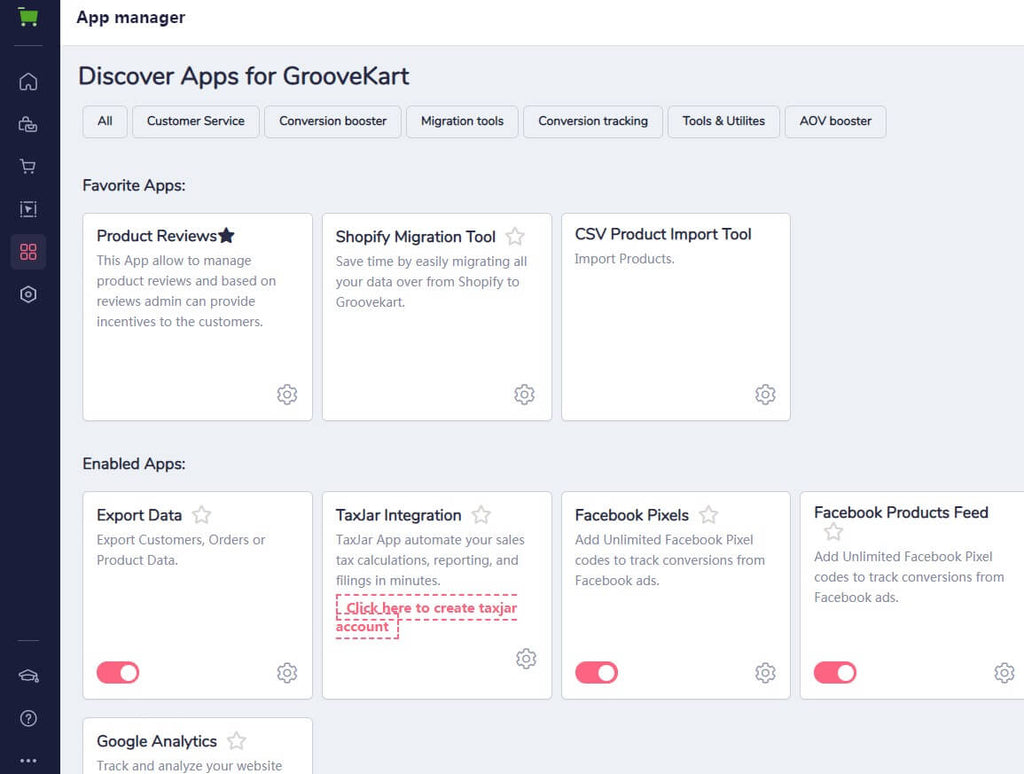 groovekart administration